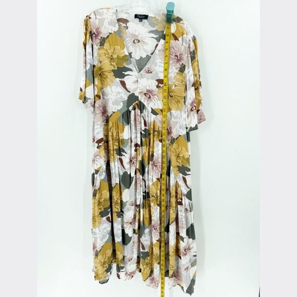 Papillon Women's Multicolor Floral V Neck Viscose Shift Dress Size XXL - Picture 6 of 8